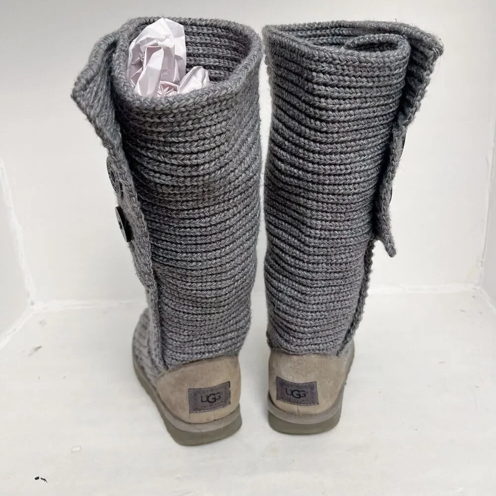 UGG Classic Cardy Knit Boot Grey Convertible Boot Women's Size 7